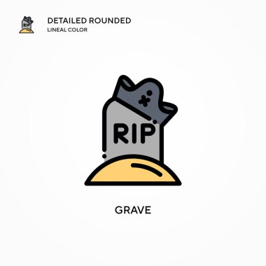 Mezar vektör simgesi. Modern vektör illüstrasyon kavramları. Düzenlemesi ve kişiselleştirmesi kolay.