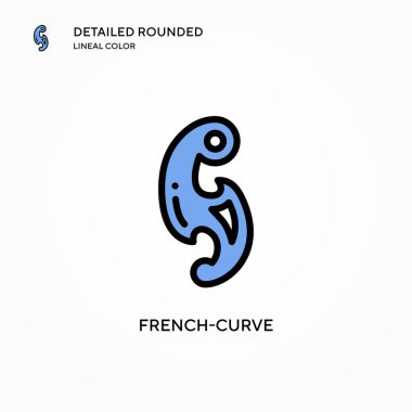 Fransız eğrisi vektör simgesi. Modern vektör illüstrasyon kavramları. Düzenlemesi ve kişiselleştirmesi kolay.