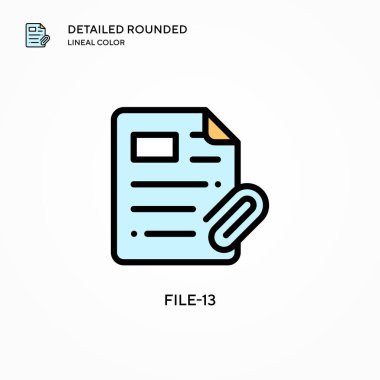 Dosya-13 vektör simgesi. Modern vektör illüstrasyon kavramları. Düzenlemesi ve kişiselleştirmesi kolay.