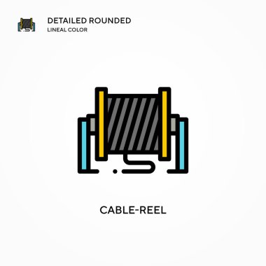 Kablo makarası vektör simgesi. Modern vektör illüstrasyon kavramları. Düzenlemesi ve kişiselleştirmesi kolay.