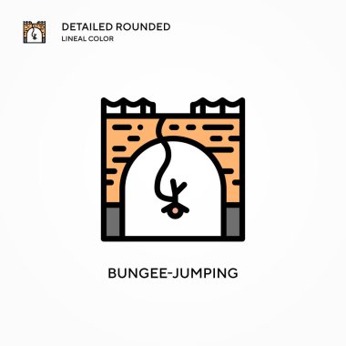 Bungee-jumping vektör simgesi. Modern vektör illüstrasyon kavramları. Düzenlemesi ve kişiselleştirmesi kolay.