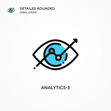 Analitik-3 vektör simgesi. Modern vektör illüstrasyon kavramları. Düzenlemesi ve kişiselleştirmesi kolay.