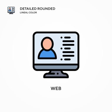 Web vektör simgesi. Modern vektör illüstrasyon kavramları. Düzenlemesi ve kişiselleştirmesi kolay.