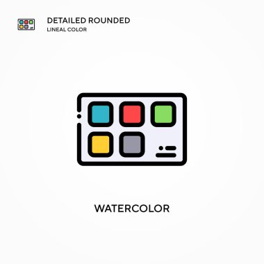 Suluboya vektör simgesi. Modern vektör illüstrasyon kavramları. Düzenlemesi ve kişiselleştirmesi kolay.