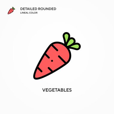 Sebze vektör simgesi. Modern vektör illüstrasyon kavramları. Düzenlemesi ve kişiselleştirmesi kolay.
