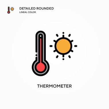 Termometre vektör simgesi. Modern vektör illüstrasyon kavramları. Düzenlemesi ve kişiselleştirmesi kolay.
