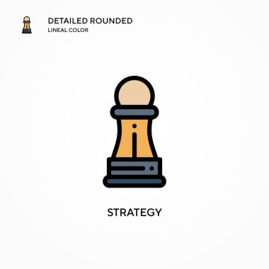 Strateji vektör simgesi. Modern vektör illüstrasyon kavramları. Düzenlemesi ve kişiselleştirmesi kolay.