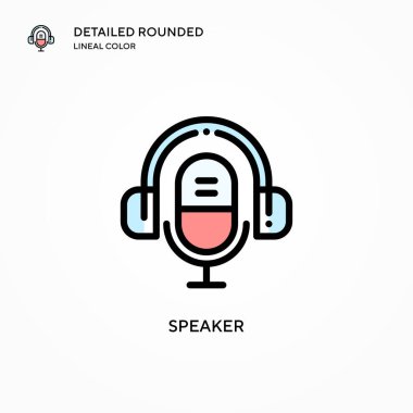 Sözcü vektör simgesi. Modern vektör illüstrasyon kavramları. Düzenlemesi ve kişiselleştirmesi kolay.