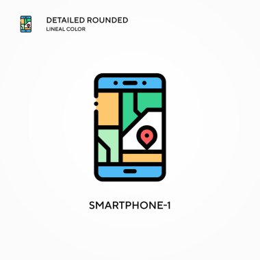 Akıllı Telefon-1 vektör simgesi. Modern vektör illüstrasyon kavramları. Düzenlemesi ve kişiselleştirmesi kolay.