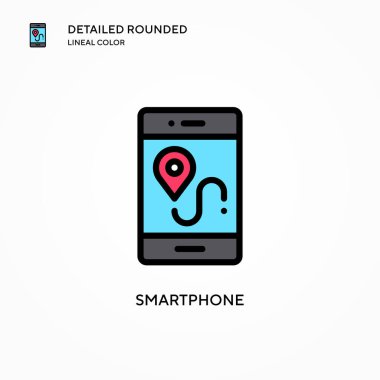 Akıllı telefon vektör simgesi. Modern vektör illüstrasyon kavramları. Düzenlemesi ve kişiselleştirmesi kolay.