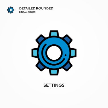 Ayarlar vektör simgesi. Modern vektör illüstrasyon kavramları. Düzenlemesi ve kişiselleştirmesi kolay.