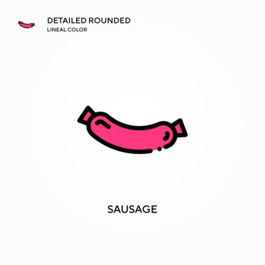 Sosis vektör simgesi. Modern vektör illüstrasyon kavramları. Düzenlemesi ve kişiselleştirmesi kolay.