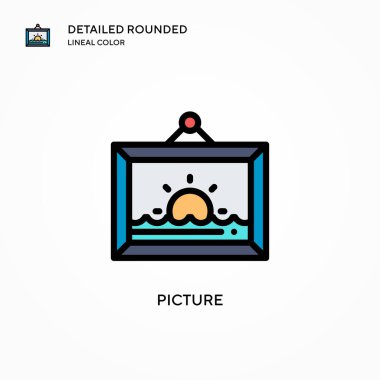 Resim vektör simgesi. Modern vektör illüstrasyon kavramları. Düzenlemesi ve kişiselleştirmesi kolay.