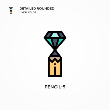 Kalem-5 vektör simgesi. Modern vektör illüstrasyon kavramları. Düzenlemesi ve kişiselleştirmesi kolay.