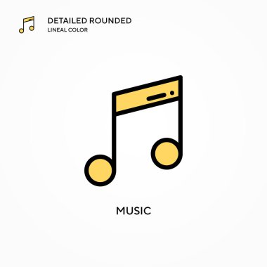 Müzik vektörü simgesi. Modern vektör illüstrasyon kavramları. Düzenlemesi ve kişiselleştirmesi kolay.