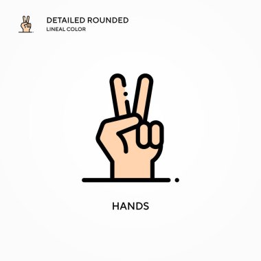 Eller vektör simgesi. Modern vektör illüstrasyon kavramları. Düzenlemesi ve kişiselleştirmesi kolay.