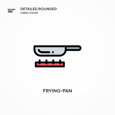 Kızartma tavası vektör simgesi. Modern vektör illüstrasyon kavramları. Düzenlemesi ve kişiselleştirmesi kolay.