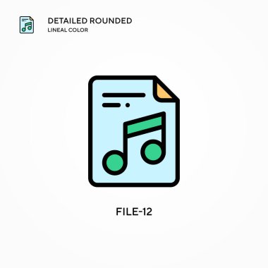 Dosya-12 vektör simgesi. Modern vektör illüstrasyon kavramları. Düzenlemesi ve kişiselleştirmesi kolay.