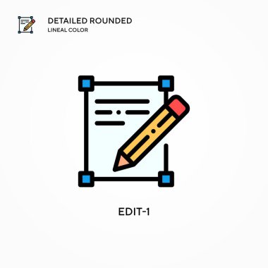 1 vektör simgesini düzenle. Modern vektör illüstrasyon kavramları. Düzenlemesi ve kişiselleştirmesi kolay.