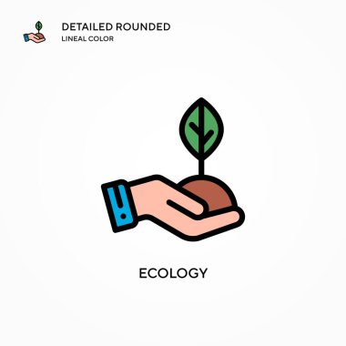 Ekoloji vektör simgesi. Modern vektör illüstrasyon kavramları. Düzenlemesi ve kişiselleştirmesi kolay.