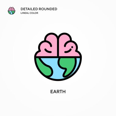 Dünya vektör simgesi. Modern vektör illüstrasyon kavramları. Düzenlemesi ve kişiselleştirmesi kolay.