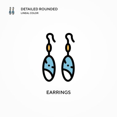 Küpe vektör ikonu. Modern vektör illüstrasyon kavramları. Düzenlemesi ve kişiselleştirmesi kolay.