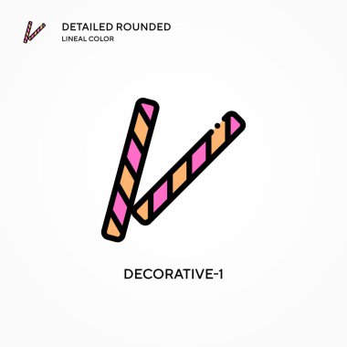 Dekoratif-1 vektör simgesi. Modern vektör illüstrasyon kavramları. Düzenlemesi ve kişiselleştirmesi kolay.