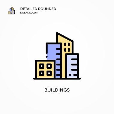 Bina vektör simgesi. Modern vektör illüstrasyon kavramları. Düzenlemesi ve kişiselleştirmesi kolay.