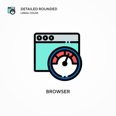 Tarayıcı vektör simgesi. Modern vektör illüstrasyon kavramları. Düzenlemesi ve kişiselleştirmesi kolay.