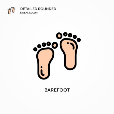 Yalınayak vektör simgesi. Modern vektör illüstrasyon kavramları. Düzenlemesi ve kişiselleştirmesi kolay.