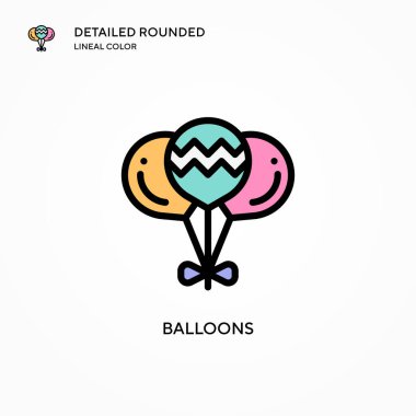 Balon vektör simgesi. Modern vektör illüstrasyon kavramları. Düzenlemesi ve kişiselleştirmesi kolay.