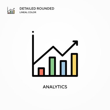 Analitik vektör simgesi. Modern vektör illüstrasyon kavramları. Düzenlemesi ve kişiselleştirmesi kolay.
