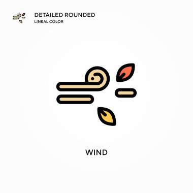 Rüzgar vektör simgesi. Modern vektör illüstrasyon kavramları. Düzenlemesi ve kişiselleştirmesi kolay.