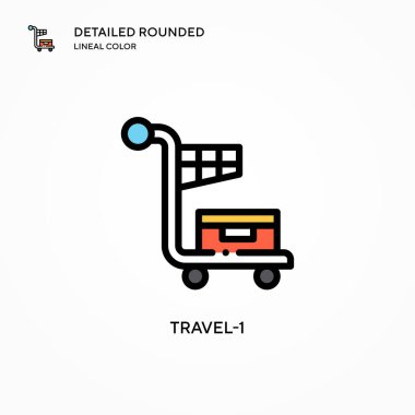 Seyahat-1 vektör simgesi. Modern vektör illüstrasyon kavramları. Düzenlemesi ve kişiselleştirmesi kolay.