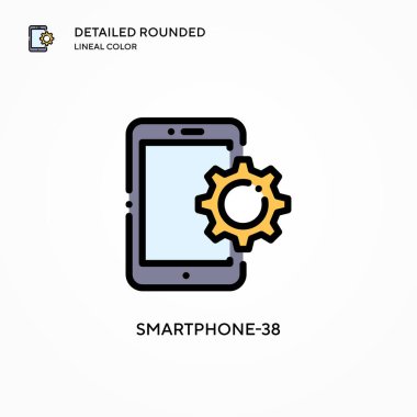 Akıllı telefon-38 vektör simgesi. Modern vektör illüstrasyon kavramları. Düzenlemesi ve kişiselleştirmesi kolay.