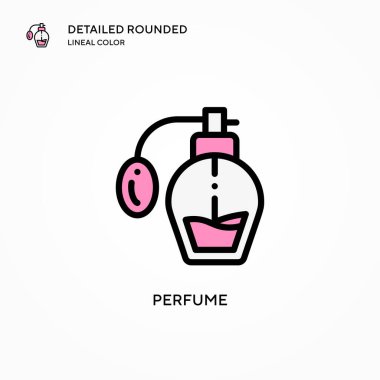 Parfüm vektör simgesi. Modern vektör illüstrasyon kavramları. Düzenlemesi ve kişiselleştirmesi kolay.