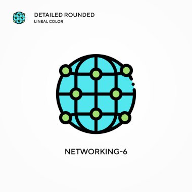 Ağ-6 vektör simgesi. Modern vektör illüstrasyon kavramları. Düzenlemesi ve kişiselleştirmesi kolay.