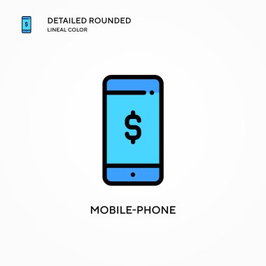 Cep telefonu vektör simgesi. Modern vektör illüstrasyon kavramları. Düzenlemesi ve kişiselleştirmesi kolay.