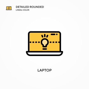 Laptop vektör simgesi. Modern vektör illüstrasyon kavramları. Düzenlemesi ve kişiselleştirmesi kolay.