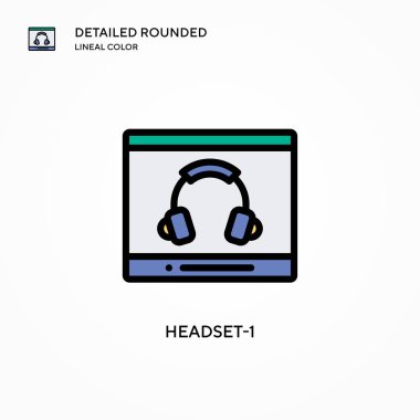 Kulaklık-1 vektör simgesi. Modern vektör illüstrasyon kavramları. Düzenlemesi ve kişiselleştirmesi kolay.