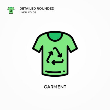 Garment vektör simgesi. Modern vektör illüstrasyon kavramları. Düzenlemesi ve kişiselleştirmesi kolay.