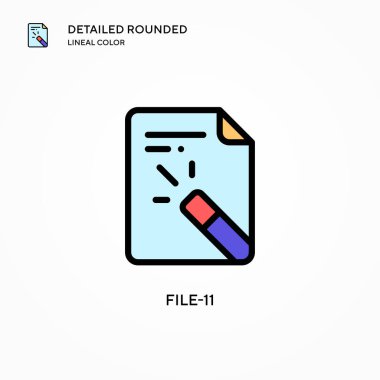 Dosya-11 vektör simgesi. Modern vektör illüstrasyon kavramları. Düzenlemesi ve kişiselleştirmesi kolay.