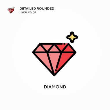 Elmas vektör simgesi. Modern vektör illüstrasyon kavramları. Düzenlemesi ve kişiselleştirmesi kolay.