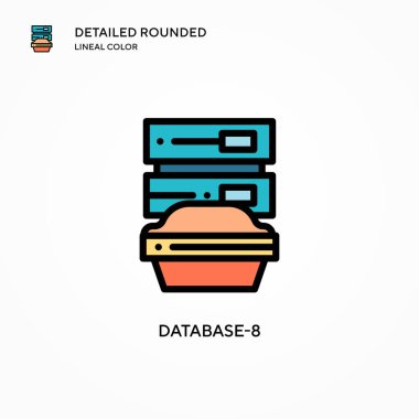 Veritabanı-8 vektör simgesi. Modern vektör illüstrasyon kavramları. Düzenlemesi ve kişiselleştirmesi kolay.