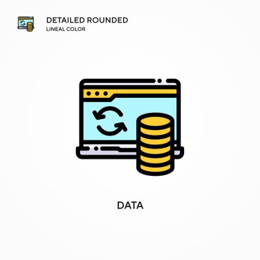 Veri vektör simgesi. Modern vektör illüstrasyon kavramları. Düzenlemesi ve kişiselleştirmesi kolay.