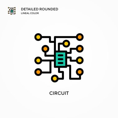 Devre vektör simgesi. Modern vektör illüstrasyon kavramları. Düzenlemesi ve kişiselleştirmesi kolay.