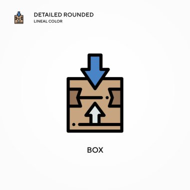 Kutu vektör simgesi. Modern vektör illüstrasyon kavramları. Düzenlemesi ve kişiselleştirmesi kolay.