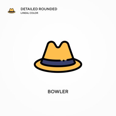 Bowler vektör simgesi. Modern vektör illüstrasyon kavramları. Düzenlemesi ve kişiselleştirmesi kolay.