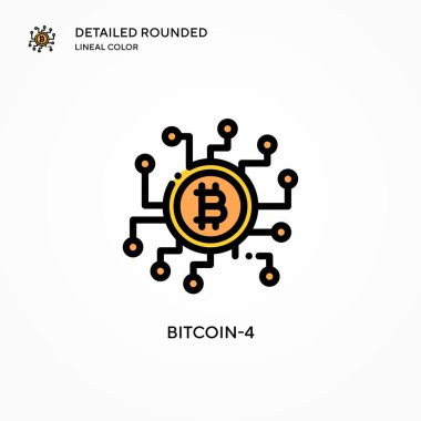Bitcoin-4 vektör simgesi. Modern vektör illüstrasyon kavramları. Düzenlemesi ve kişiselleştirmesi kolay.
