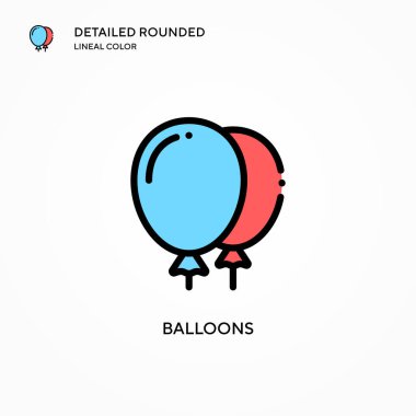Balon vektör simgesi. Modern vektör illüstrasyon kavramları. Düzenlemesi ve kişiselleştirmesi kolay.